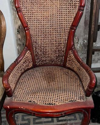 Sedie/Poltrone Antiche con struttura in legno