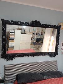 Specchio antico barocco 210x120 rinnovato nero luc