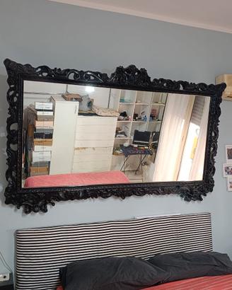Specchio antico barocco 210x120 rinnovato nero luc