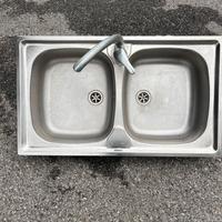 Lavello Cucina Doppia Vasca Acciaio Inox + Miscela