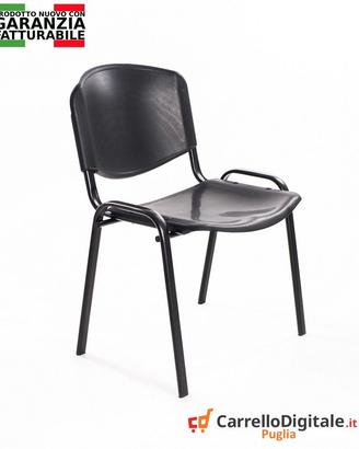 Sedia per sala d'attesa conferenza Plastica NERA