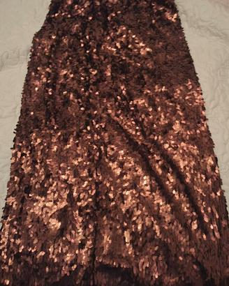 Gonna longuette con spacco pailettes, taglia 44/46