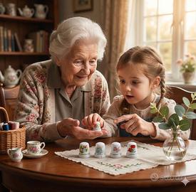 Set 4 Ditali da Collezione in Porcellana