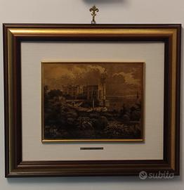 quadro incisione su argento castello di Miramare