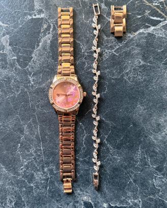 Orologio AURIOL Rosa con Pietre + Bracciale