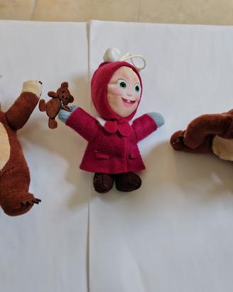 Lotto 3 pupazzi Masha e Orso
