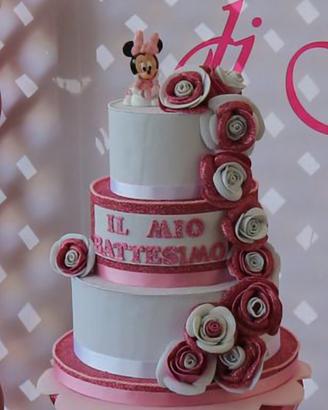 torta finta battesimo 
