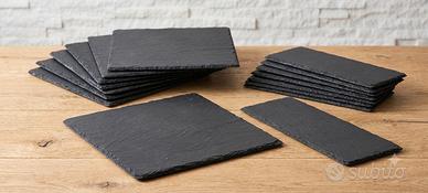 Set Piatti in Ardesia Naturale Nera 