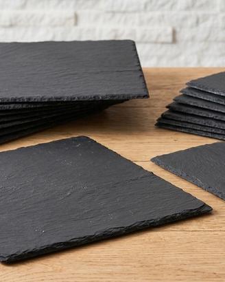 Set Piatti in Ardesia Naturale Nera 