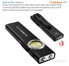 Torcia Elettrica Klarus E5 Ultra 800 Lumen