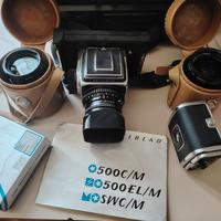 hasselblad 500c/m con 2 dorsi e 3 obiettivi