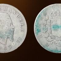 1 LIRA 1863-M ARGENTO VITTORIO EMANUELE II