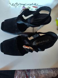 Sandali tacco Jeffrey Campbell velluto nero