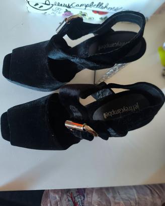 Sandali tacco Jeffrey Campbell velluto nero