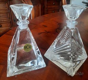 Due bottigliette vintage in cristallo RCR