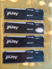 Kingston FURY Beast  RGB 64gb DDR5 kit da 4