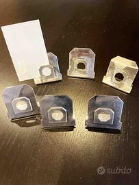 6 Segnaposto in metallo placcati argento