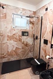 Box doccia walk in nero 90cm