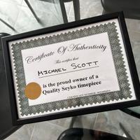 THE OFFICE Certificate authenticity Michael Scott