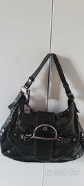 Borsa BORBONESE in pelle nera lucida