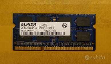 Memoria RAM Elpida, EBJ21UE8BFU0-DJ-F, 2GB 2Rx8