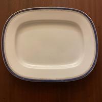 Piatto da portata rettangolare vintage blu oro