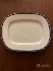 Piatto da portata rettangolare vintage blu oro