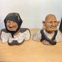 Statue in terracotta - coppia nonni sardi
