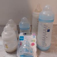 Set biberon MAM usati e tettarella nuova