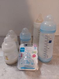 Set biberon MAM usati e tettarella nuova
