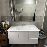 Mobile, specchio, luce led per bagno