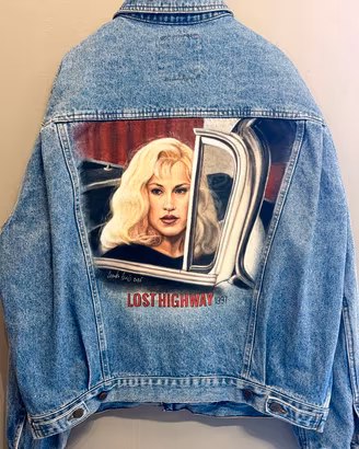 Giacca di Jeans Vintage Denim Dipinta a Mano