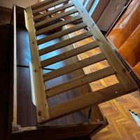 Letto singolo contenitore legno massello