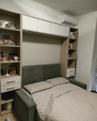 Letto a scomparsa + parete attrezzata+materasso