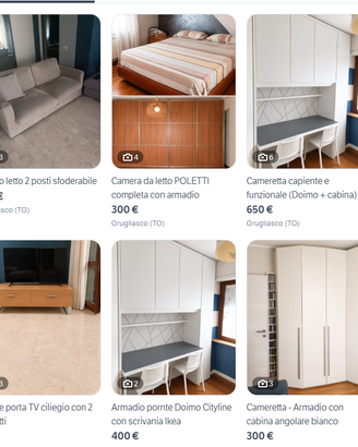 Mobili e arredamento usato – varie occasioni