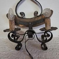 Lampada da parete in ferro battuto inizio 900