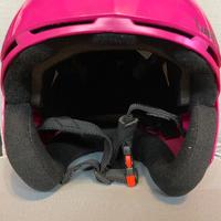 Casco sci rosa lucido
