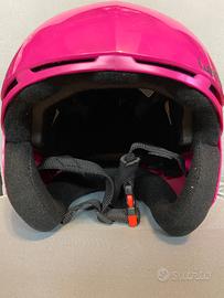 Casco sci rosa lucido