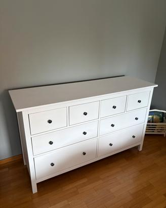 HEMNES Cassettiera con 8 cassetti, mordente bianco