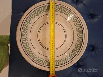 piatto antico in ceramica primo '900. 35 cm