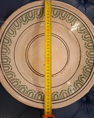 piatto antico in ceramica primo '900. 35 cm