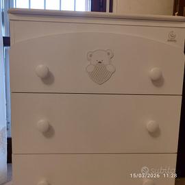 fasciatoio, cassettiera e vaschetta bagnetto 