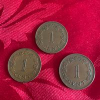 Quattro monete maltesi da  un centesimo