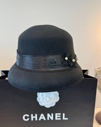 Cappello da pescatore in lana nera Chanel