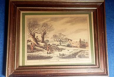 Quadretto con scene di caccia. Vintage