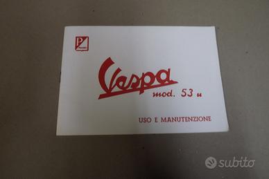 LIBRETTO DI USO E MANUTENZIONE VESPA PIAGGIO MOD.5
