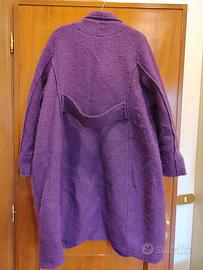 Cappotto viola in lana cotta