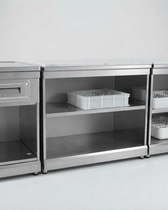 Banco bar inox 2.5m + Cassa RCH Asso in blocco