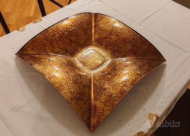 PIATTO ATHENA Centrotavola foglia d’oro