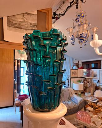Vaso  Ritagli  verde  acquamarina  del 2002       